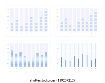 Windows with graphs and charts, set of vector elements for design sites