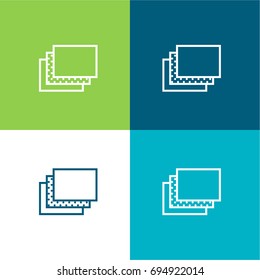 Windows green and blue material color minimal icon or logo design