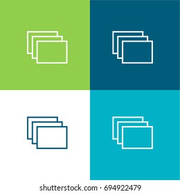 Windows green and blue material color minimal icon or logo design