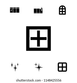 Windows icon. collection of 7 windows filled icons such as window, clean. editable windows icons for web and mobile.