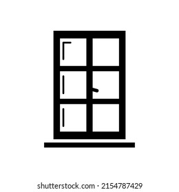 Icono de Windows, estilo de glifo. Elementos de arquitectura. Iconos negros aislados en fondo blanco. símbolo de vector. 