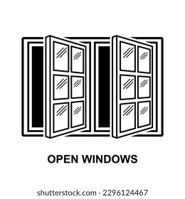 icono de Windows. Abrir icono de ventanas aislado en la ilustración vectorial de fondo.