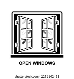 icono de Windows. Abrir icono de ventanas aislado en la ilustración vectorial de fondo.
