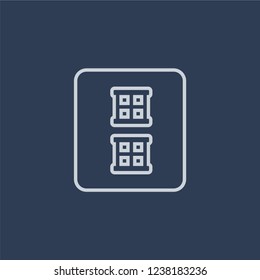 Windows icon. Trendy flat vector line Windows icon on dark blue background from smart home collection. 