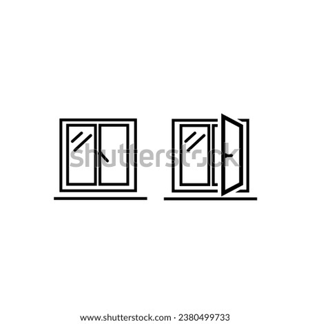 Windows icons. Windows frames line icon set. Vector illustration. Editable stroke.