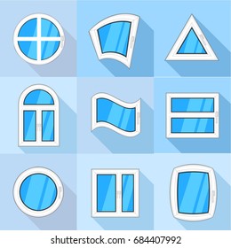 Windows icons set, flat style