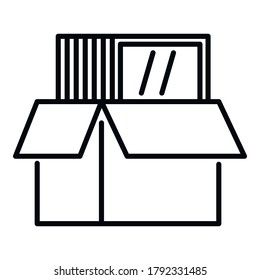 Windows installation box icon. Outline windows installation box vector icon for web design isolated on white background