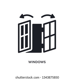 windows isolated icon. simple element illustration from smart home concept icons. windows editable logo sign symbol design on white background. can be use for web and mobile