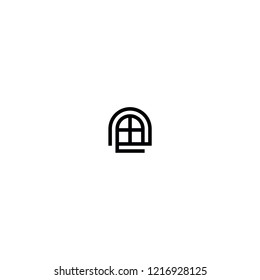 windows line logo vector illustration icon
