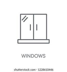 Windows linear icon. Modern outline Windows logo concept on white background from Smarthome collection. Suitable for use on web apps, mobile apps and print media.
