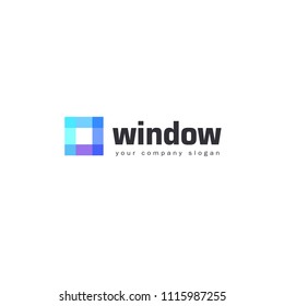 Windows logo design template. The business of manufacturing windows. Design element. 