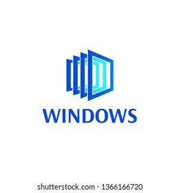 Windows logo design template. The business of manufacturing windows. Design elements. 