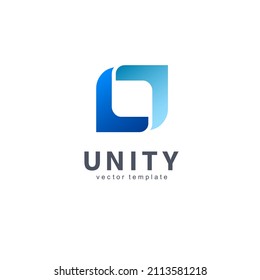 Windows logo design template. Vector square design element. Unity icon.