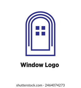 windows Logo Template. Modern Minimalist premium symbol. Bohemian Etnic Logo For Business Company Pastry Restaurant Shop