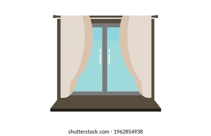 The windows look out on the scenery is beautiful and natural.