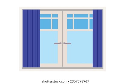 The windows look out on the scenery is beautiful and natural.
