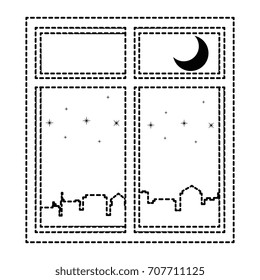 windows with night scene