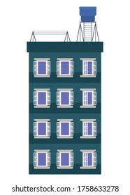Fenster außerhalb blauen Gebäudes Design, Architektur Haus-Design Vektorgrafik