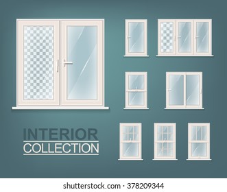 Windows Photorealistic Set. For Print, Web and Architecture