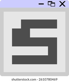 Windows Pop Up Letter Vector Element Alphabet S
