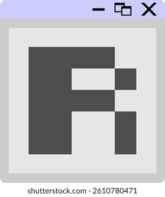 Windows Pop Up Letter Vector Element Alphabet R