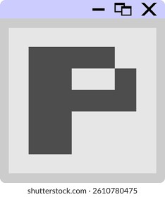 Windows Pop Up Letter Vector Element Alphabet P