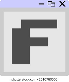 Windows Pop Up Letter Vector Element Alphabet F
