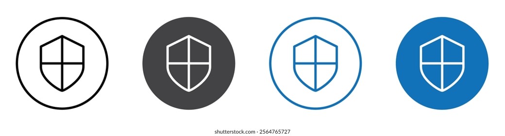Windows protection icon flat editable icon mark set.