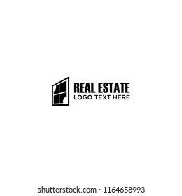 windows real estate logo design vector