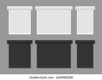 Windows roller shutters vector illustration isolated