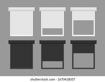 Windows roller shutters vector illustration isolated