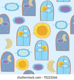Windows seamless funny child pattern
