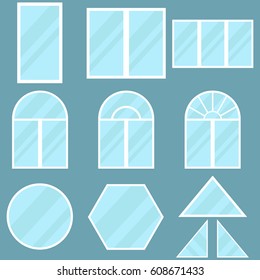 Windows set. Flat design, vector illustration, vector.