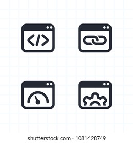 Windows & Settings - Cropped Icons. A set of 4 professional, pixel-aligned icons.