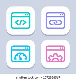 Windows & Settings - Neon Icons. A set of 4 professional, pixel-aligned icons.
