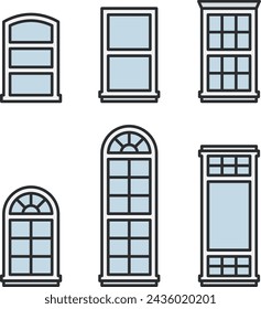 windows simple icon set vector illustration