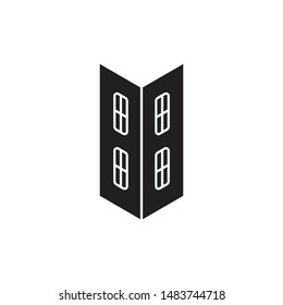 windows simple resident apartment symbol logo vector