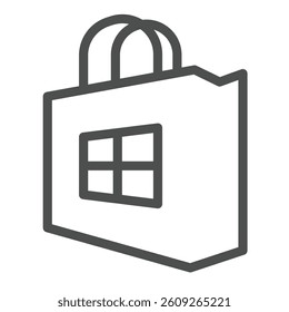 Windows store line icon, windows pack concept. Vector graphics.  App store bag, shopping apps sign on white background, outline style icon for mobile or web design