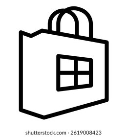 Windows store line icon, windows pack concept. Vector graphics. App store bag, shopping apps sign on white background, style mobile or design