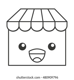 windows store shop kawai comic vector illustration design