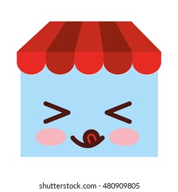 windows store shop kawai comic vector illustration design