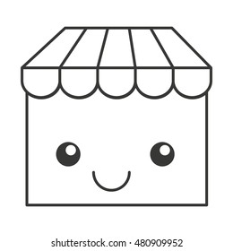 windows store shop kawai comic vector illustration design