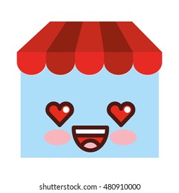 windows store shop kawai comic vector illustration design