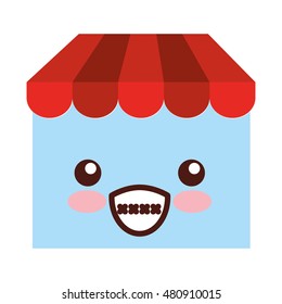 windows store shop kawai comic vector illustration design