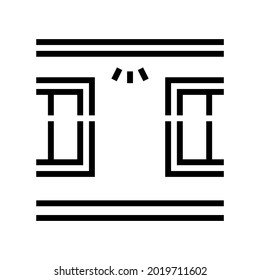 vector de icono de línea de iluminación superior de ventanas. señal de iluminación superior de ventanas. símbolo de contorno aislado ilustración negra
