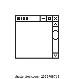 windows ui frame pixel art