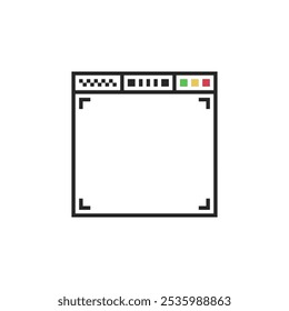 windows ui frame pixel art