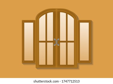 Windows vector, casement realistic decoration concept art, house hotel exterior architectural design glass , contruction full glass
