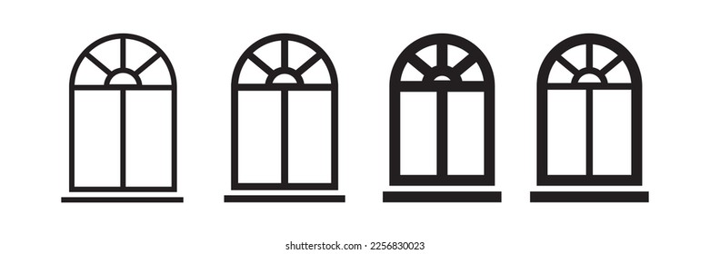 Windows  vector illustration Interior and exterior elements
