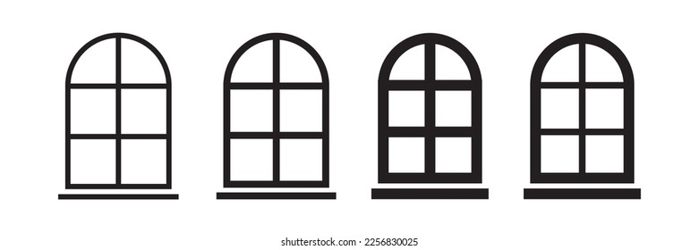 Ilustración vectorial de Windows Elementos interiores y exteriores